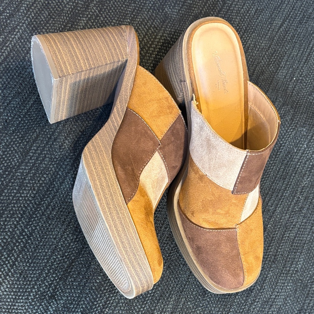 Universal Thread Tess Heels Mule Platform Patchwo… - image 1